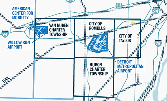 Monroe Rd And Norfolk Southern Rail Line Detroit Region Aerotropolis Corporation