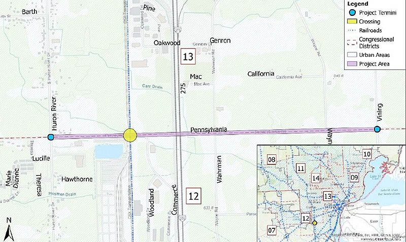 pennsylvania road grade separation map